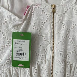 Lily Pulitzer: white eyelet top. NWT. Size: 6